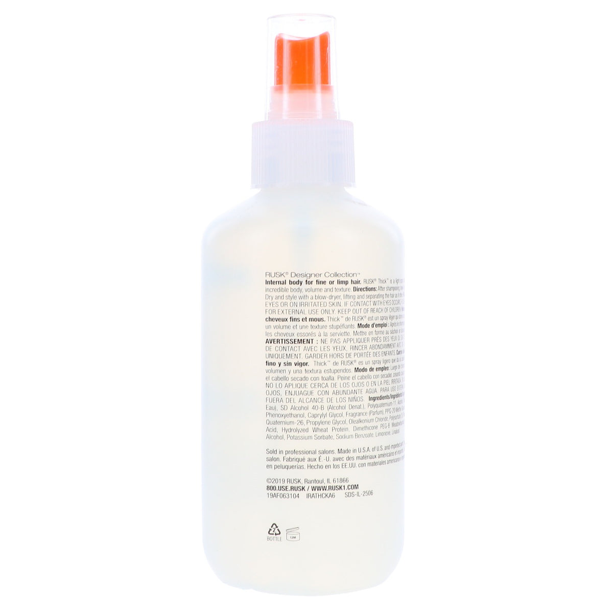 Rusk Thick Body and Texture Amplifier - 6 oz for Fine & Thin Hair