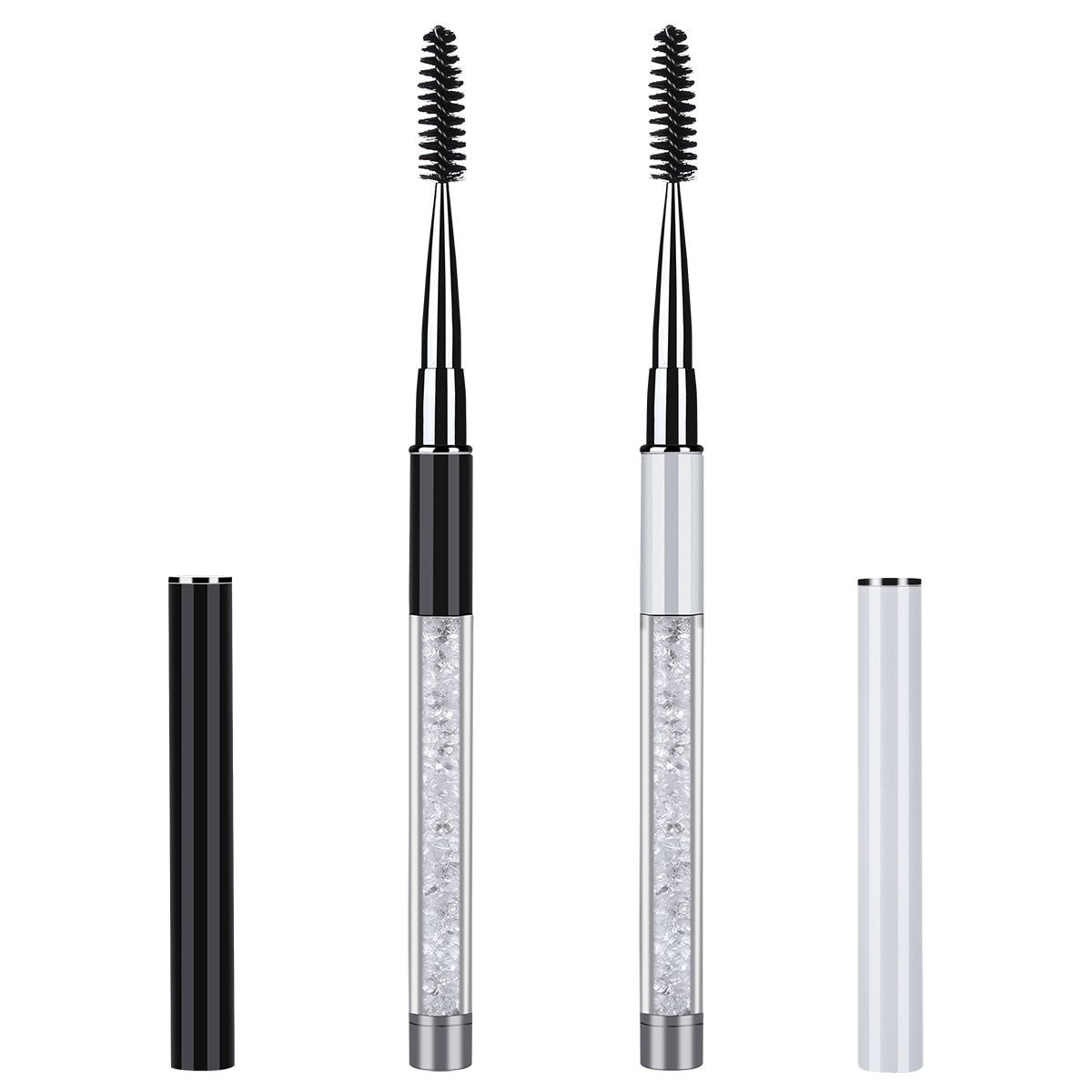Reusable Eyelash & Brow Brush Set with Cap - Soft Spoolies for Mascara & Styling