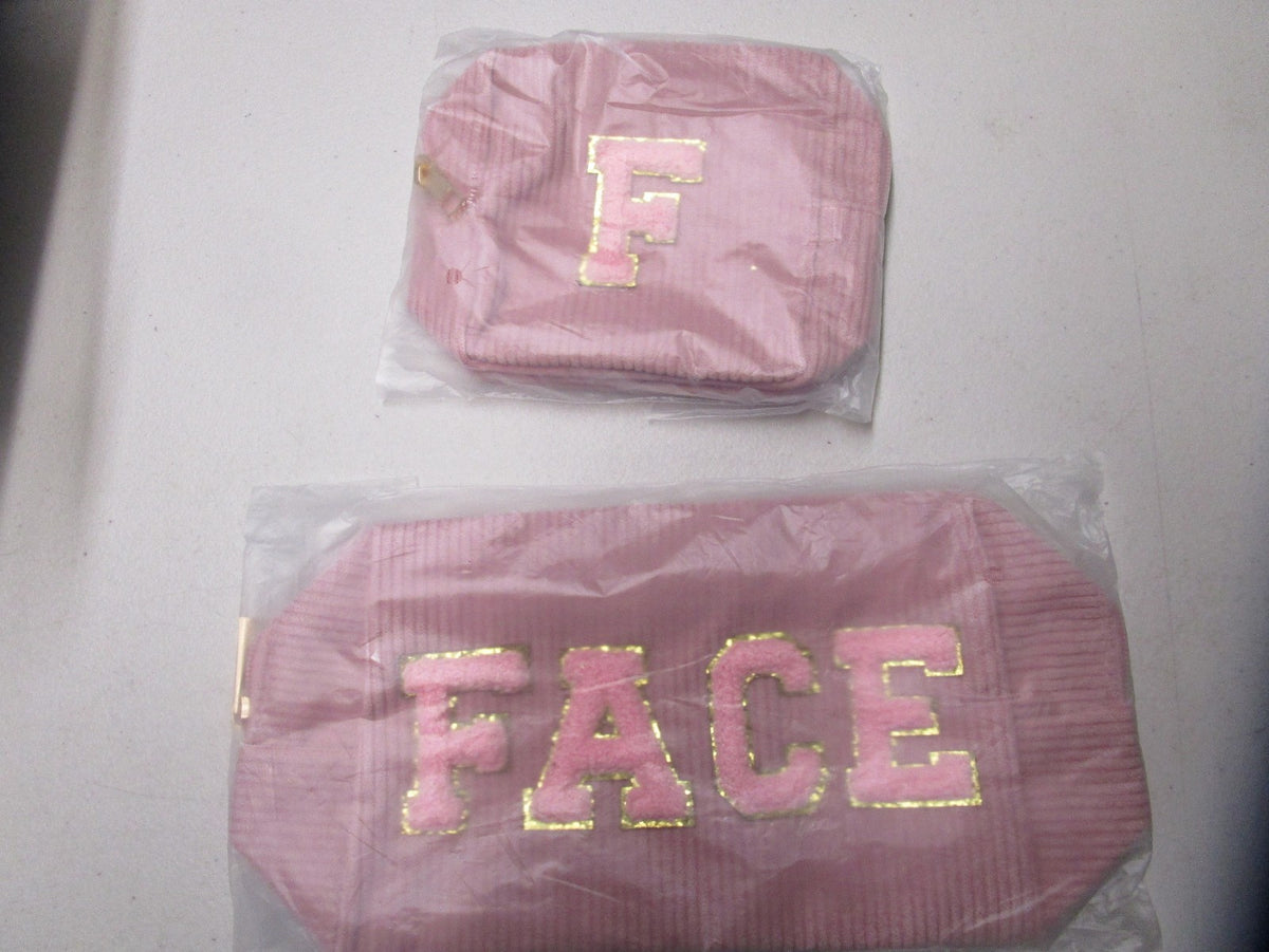 2-Pack Corduroy Makeup Bags for Travel and Organization - Cute Cosmetic Bags for Women and Girls