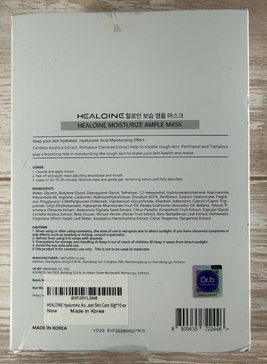 Moisture Ample Hydrating Face Mask Sheet - 10 Pack (30g)