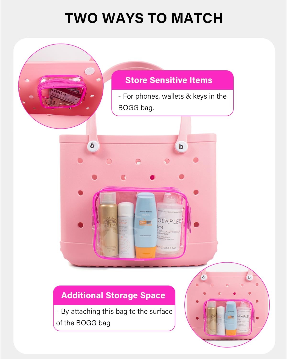 4 Pack Clear TSA Approved Travel Toiletry Bags Waterproof Makeup Organizer