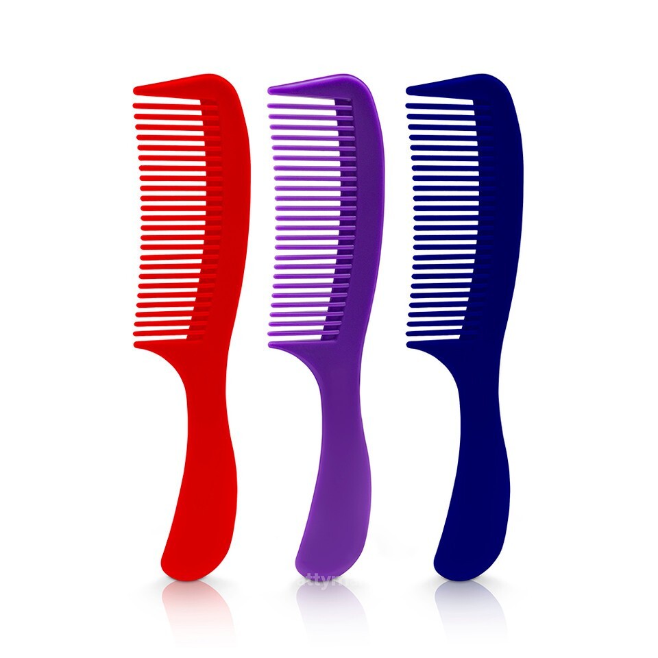 Hair Detangling Comb Set with Grip - Colorful Close-Spaced Teeth