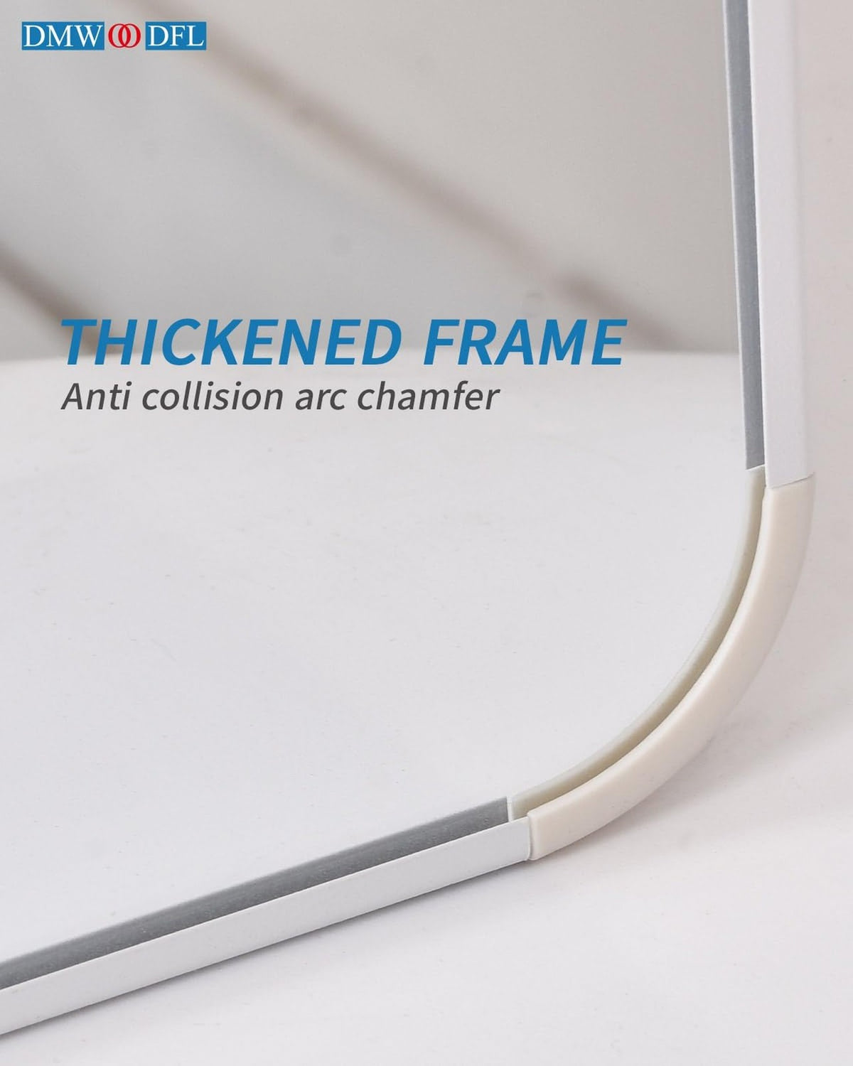 Over The Door Mirror 48x14 Full Length Rectangular Shatterproof Silver White