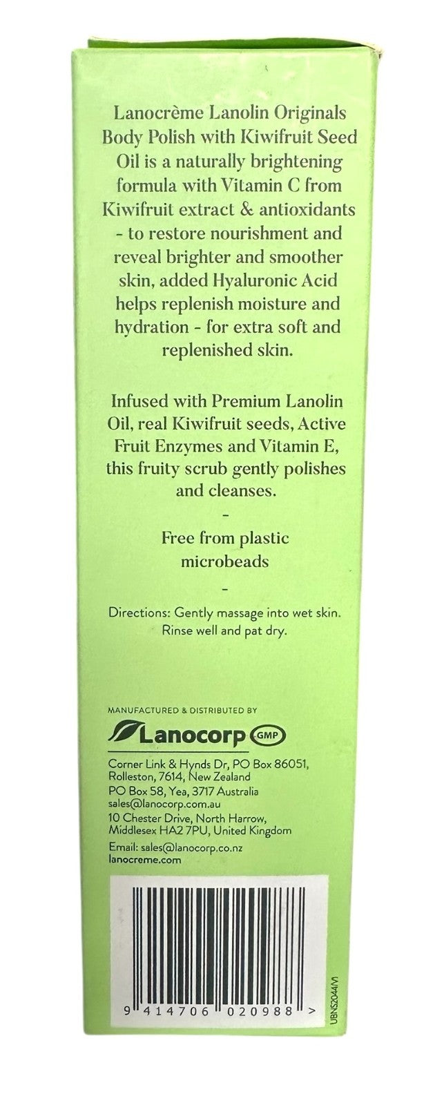 Lanocreme Lanolin Originals BODY POLISH w/Kiwi Fruit Seed Oil
