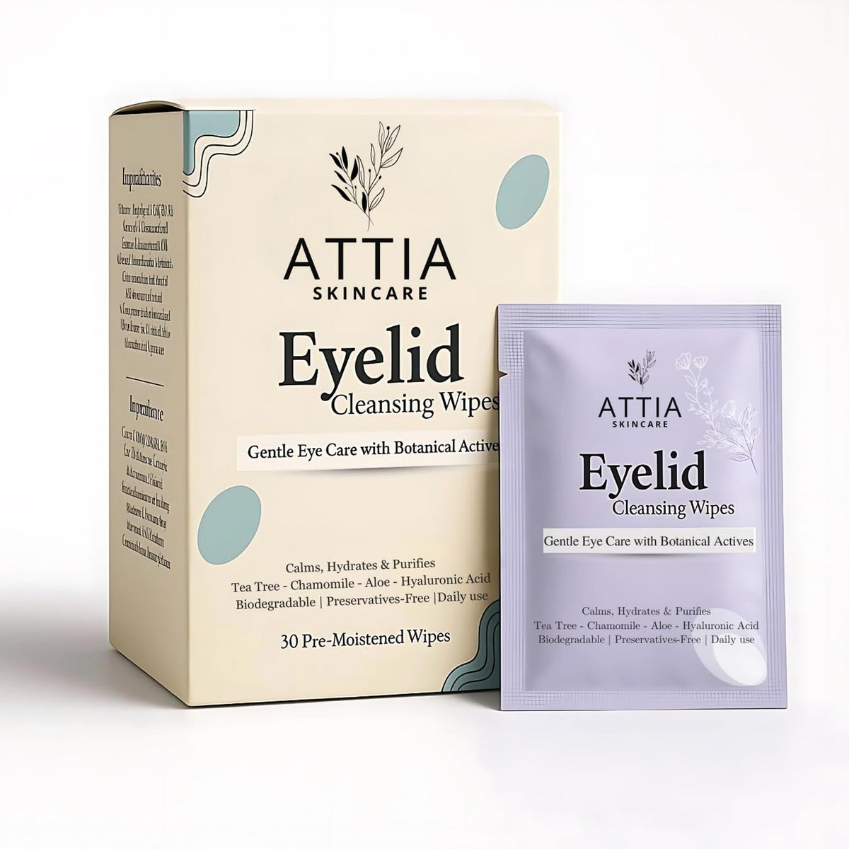 Tea Tree Oil Eyelid Wipes - Gentle Cleansing for Sensitive Eyes, 30 Count