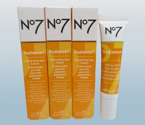No7 Radiance+ Roll & Glow Eye Cream 0.5 Oz — Pack of 3
