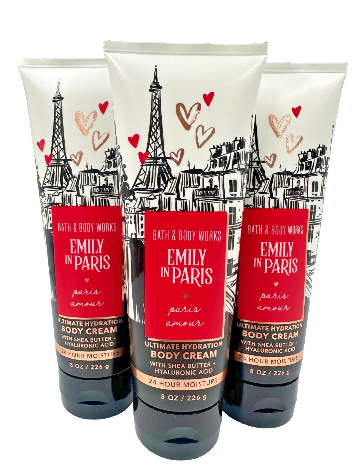 Bath & Body Works Paris Amour Body Cream Lotion – Set of 3, 8 oz