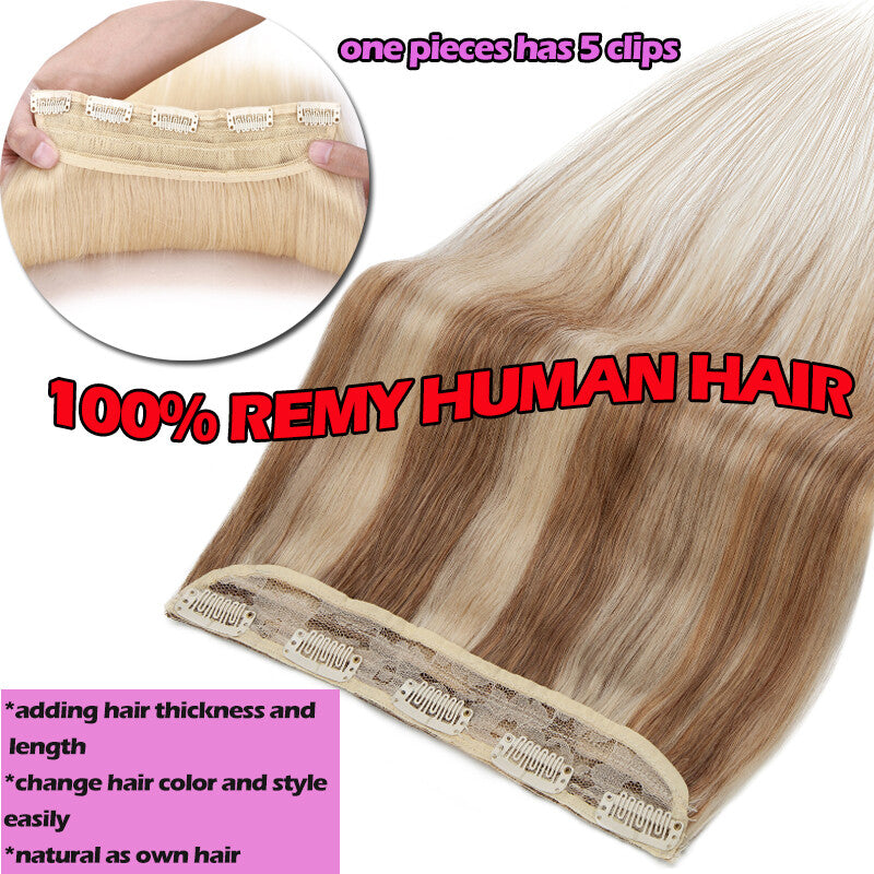 Clip-In Human Hair Extensions Thick & Full Head - Straight or Wavy