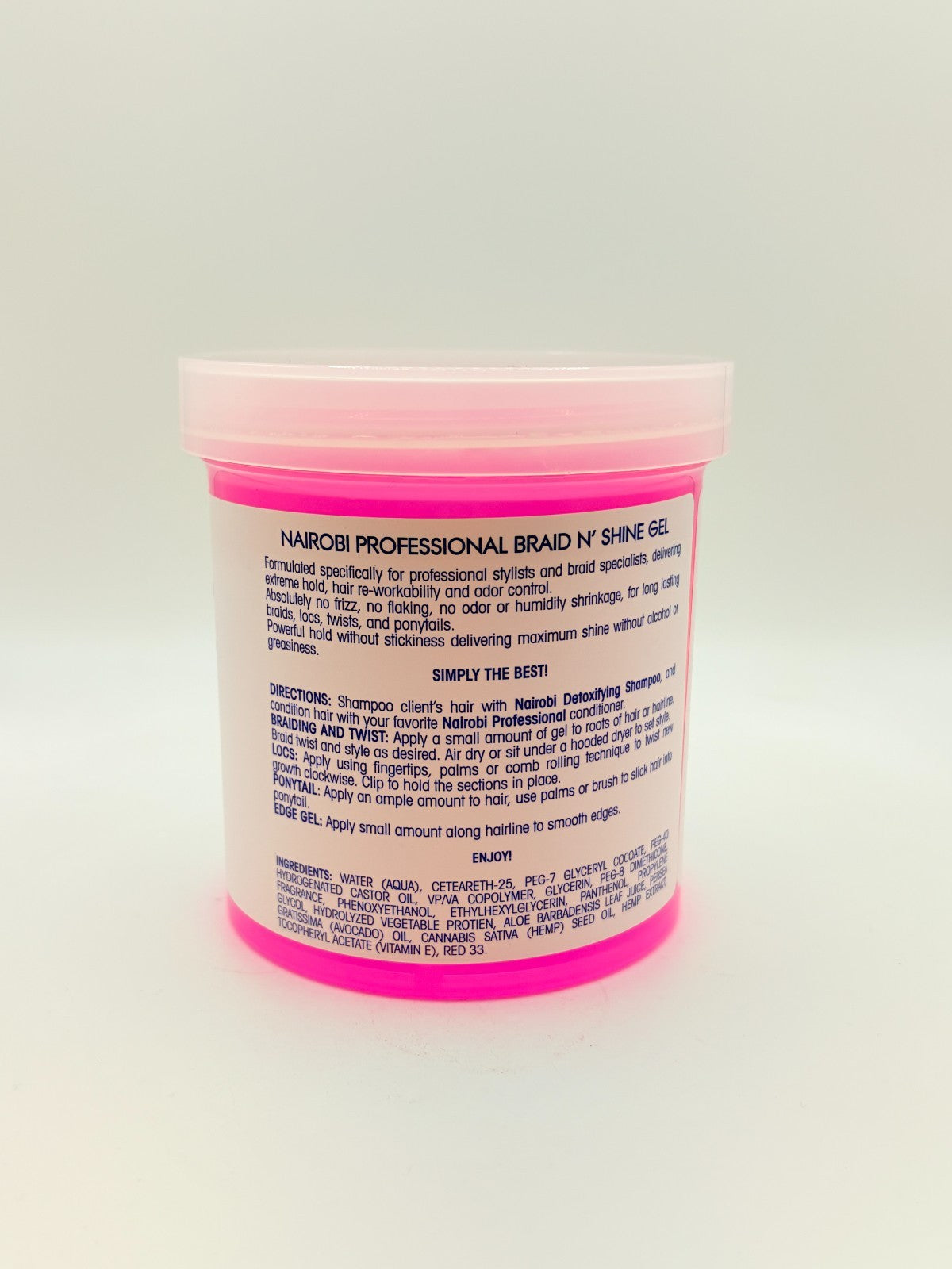 Nairobi Braid N Shine Extreme Control Hair Gel 16oz for Braids & Locs