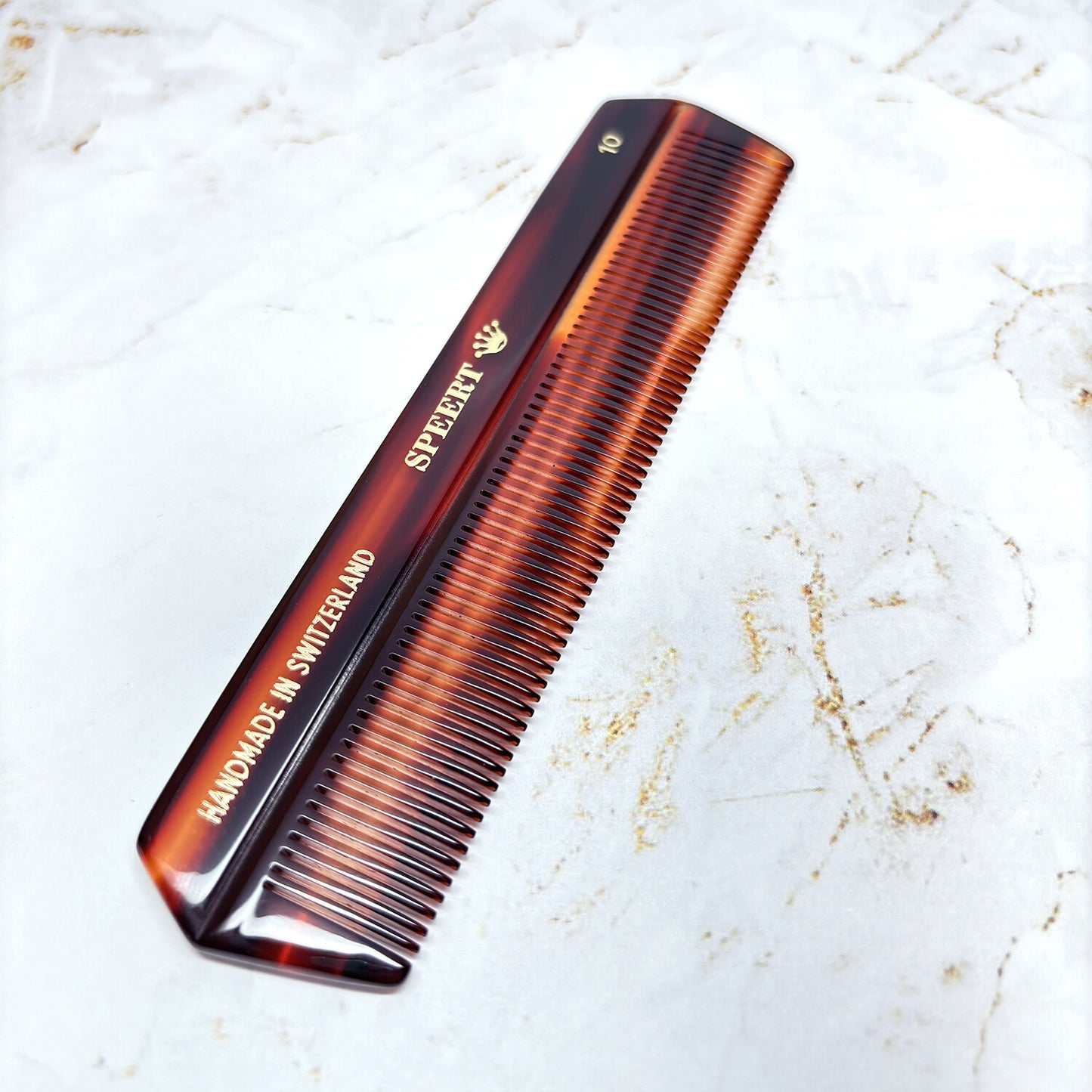 Handmade Swiss European Cellulose Acetate Comb 5.1 Inch Havana Tortoise Brown