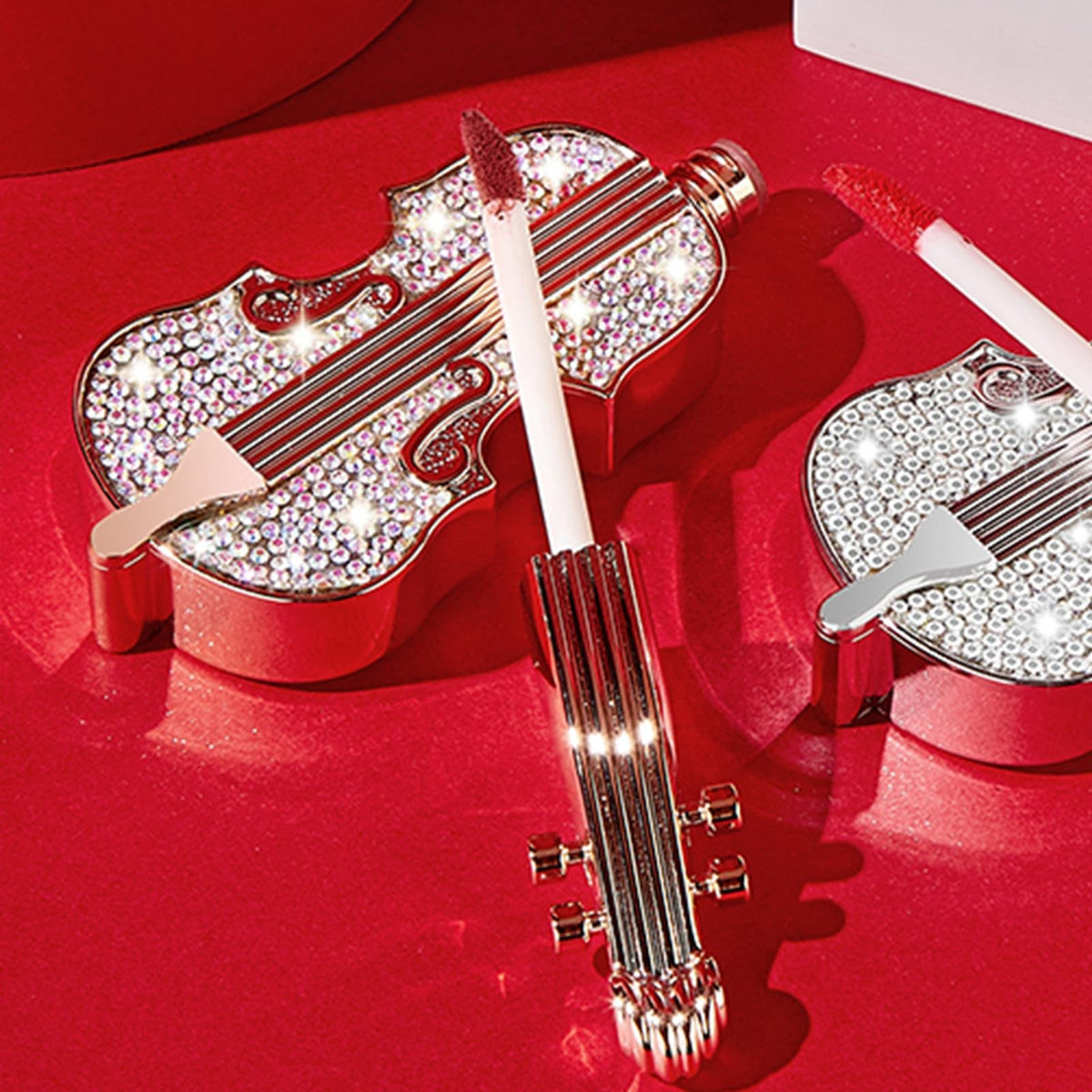 Long Lasting Velvet Red Lipstick Set with Violin Packaging - Waterproof & Matte