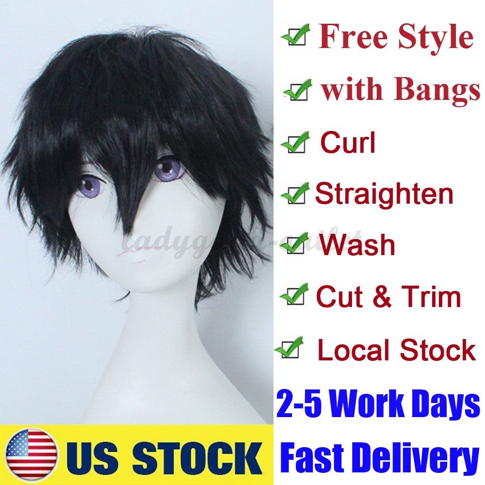 Unisex Short Pixie Wig for Cosplay and Costume Parties - Synthetic Hair