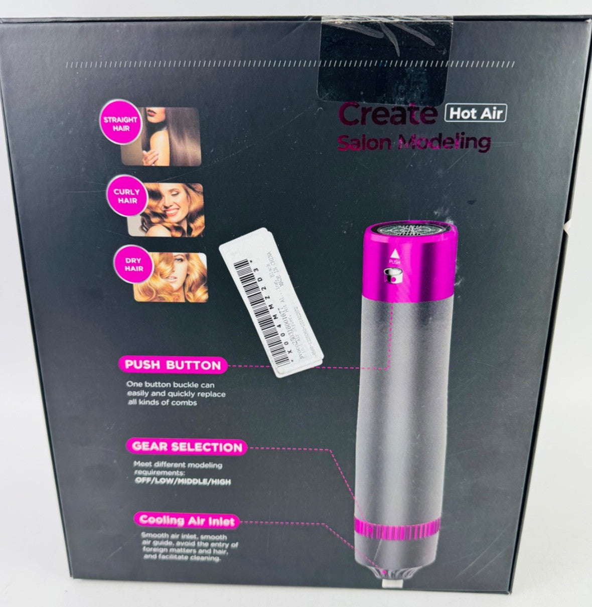 5-in-1 Hair Styler Hot Air Brush Dryer Curling Iron Volumizer