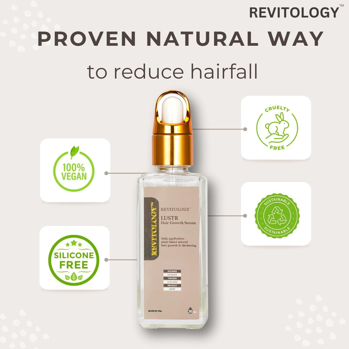 Hair Growth Serum with Rosemary Oil - 1oz Non-Greasy