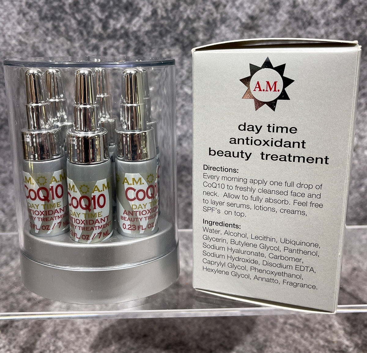 Anti-Aging CoQ10 Skin Care Vials - 3 AM & 3 PM Antioxidant Serum Set