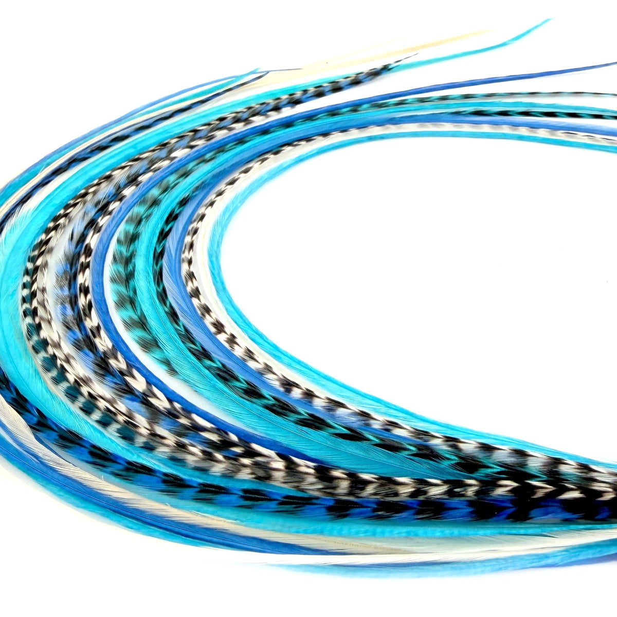 Feather Hair Extensions Kit - 21 Piece Salon Grade Clip-In Extensions in Multiple Colors