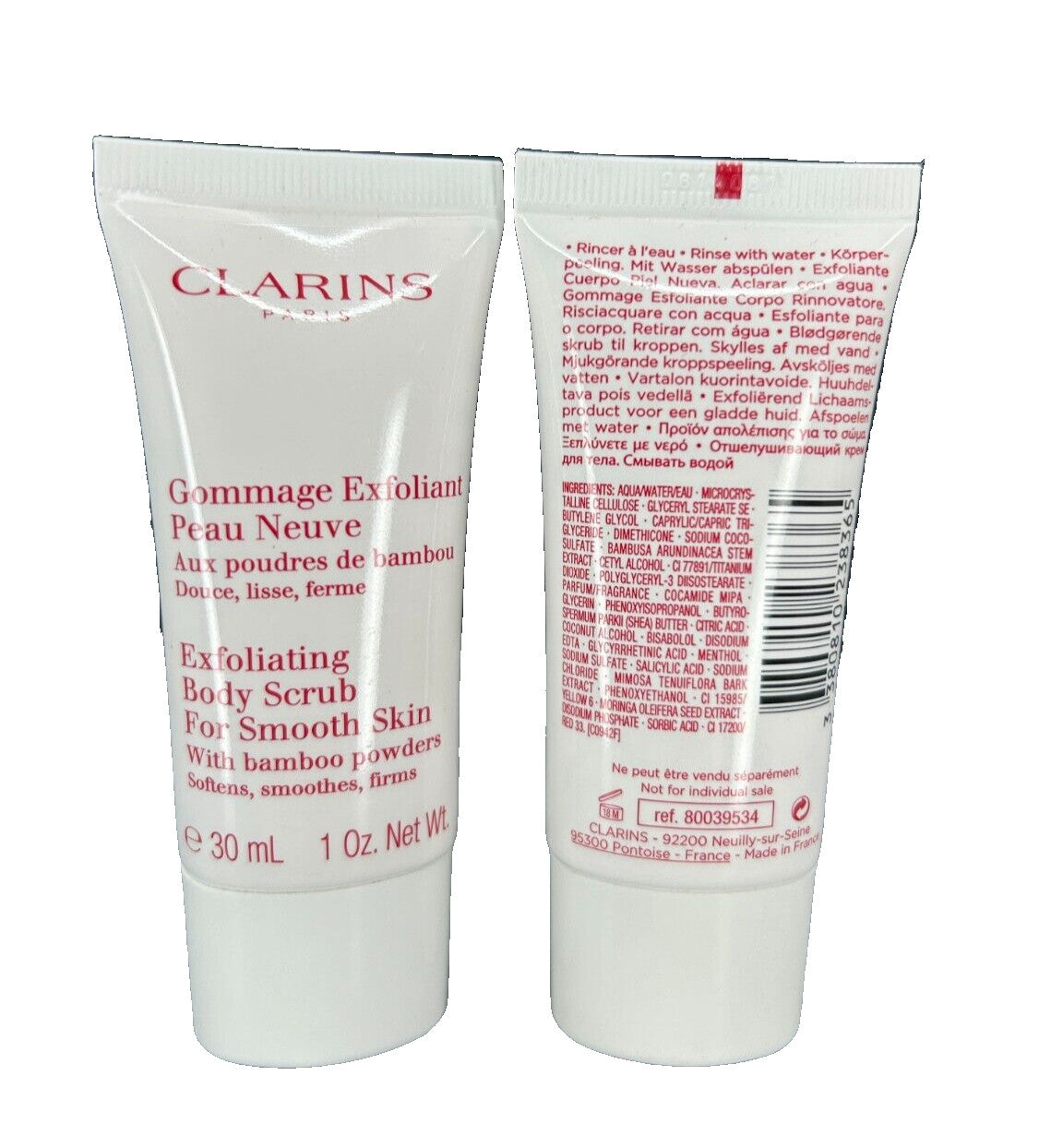 Clarins Exfoliating Body Scrub 2 oz Lot Set (2 x 1 oz) Luxury Care NEW