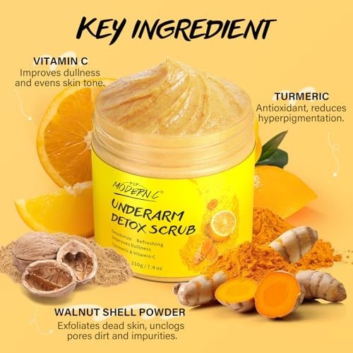 Underarm Detox Scrub with Turmeric and Vitamin C for Dark Spots & Odor Control