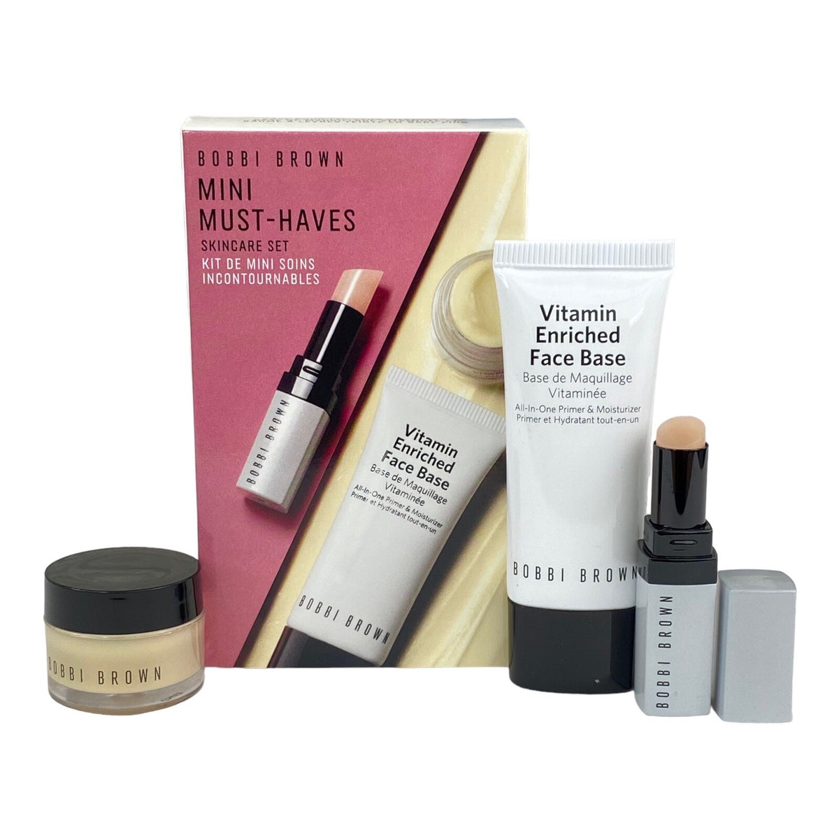 Travel Skincare Set with Face Base and Lip Tint - Mini 3 Piece