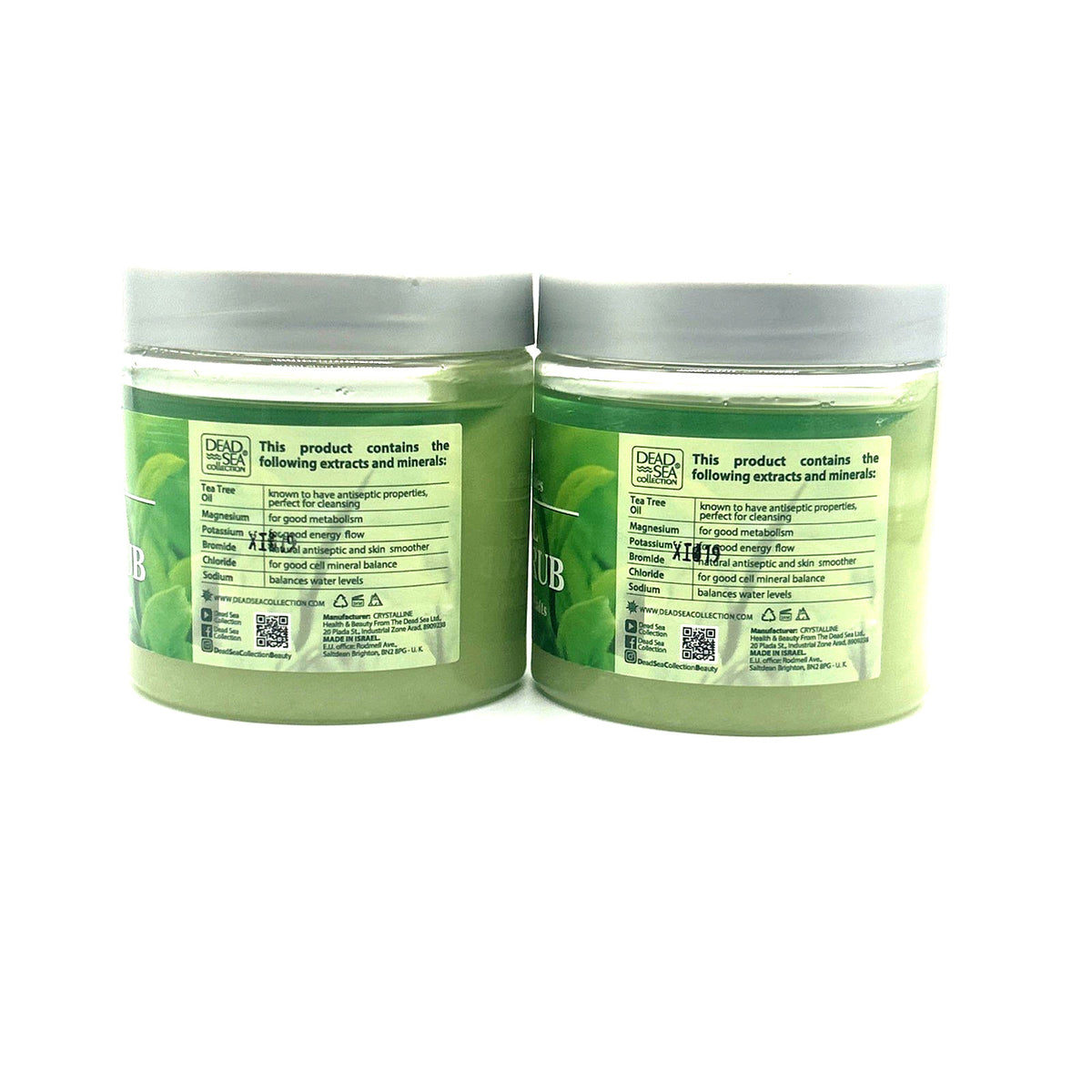 Dead Sea Collection Tea Tree Exfoliating Mineral Salt Scrub, 2-Pack