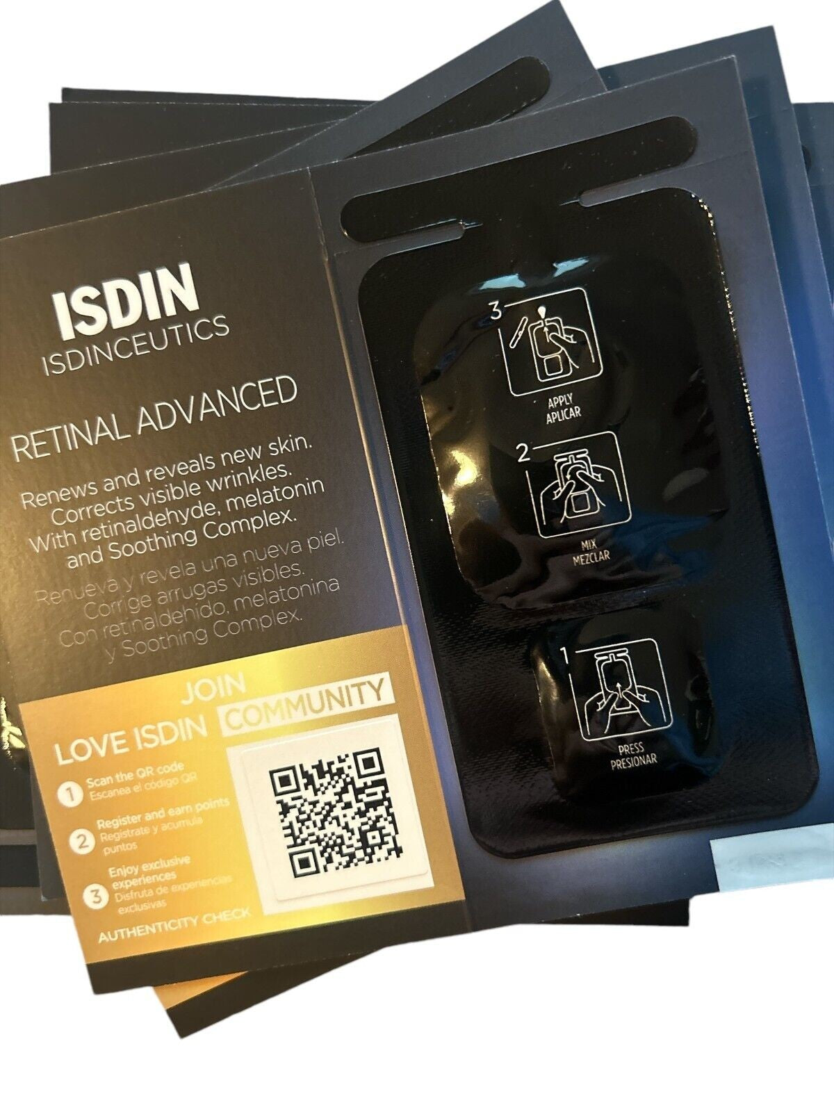 Isdin Skin Retinal Advanced Serum Samples - 6 Pack, 3ml Each, Anti-Aging