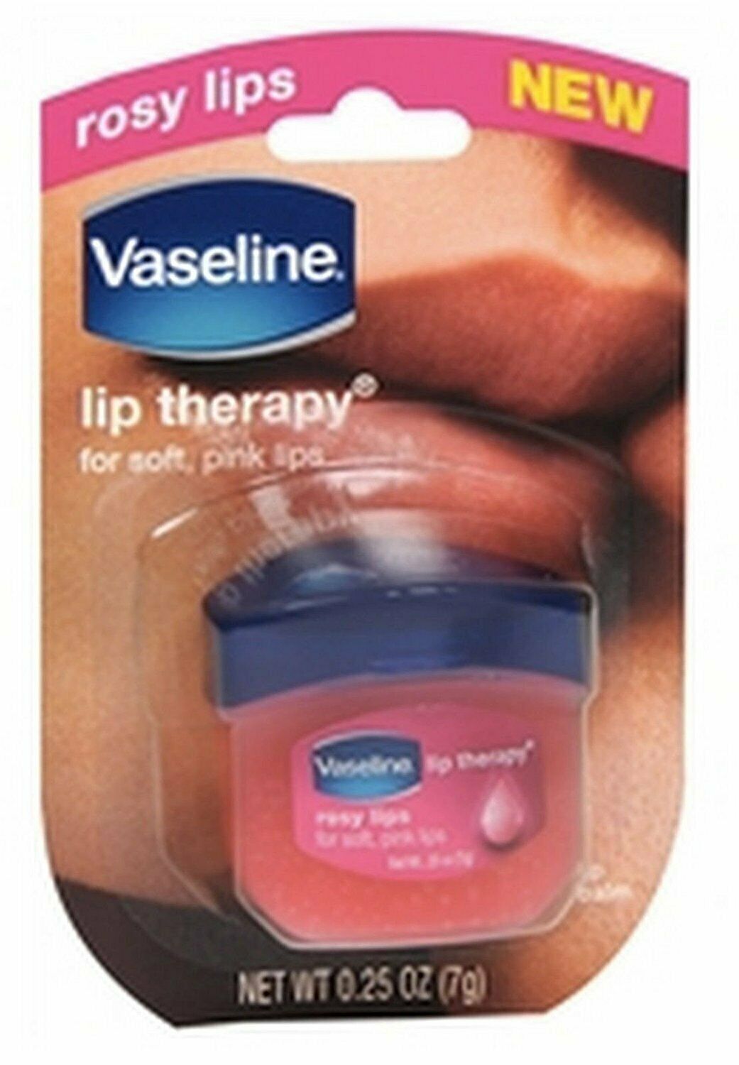Vaseline Lip Balm Therapy Rosy Lips - Moisturizing & Healing 0.25 Oz