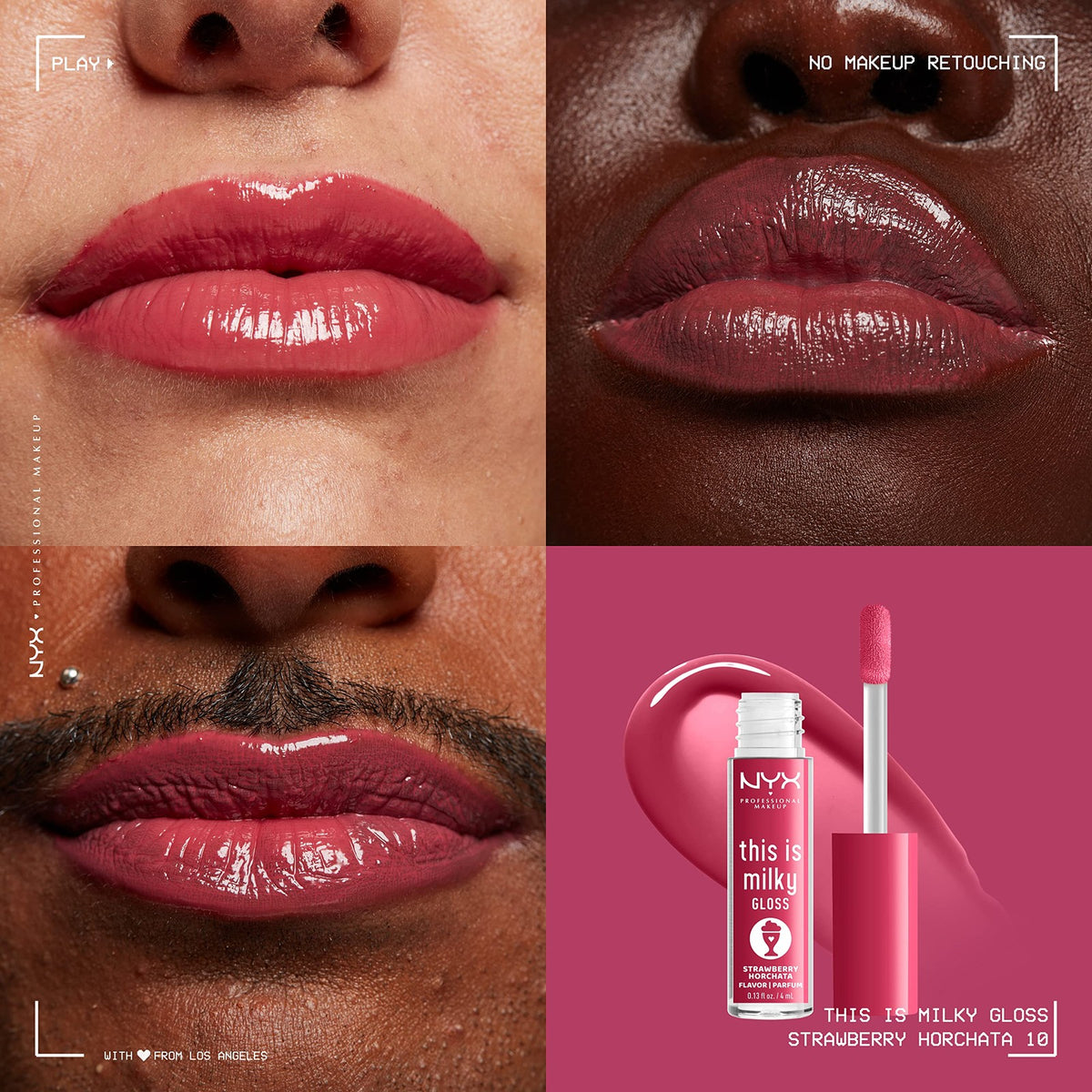 Vegan Hydrating Lip Gloss with Strawberry Horchata Flavor - 13 Fl Oz