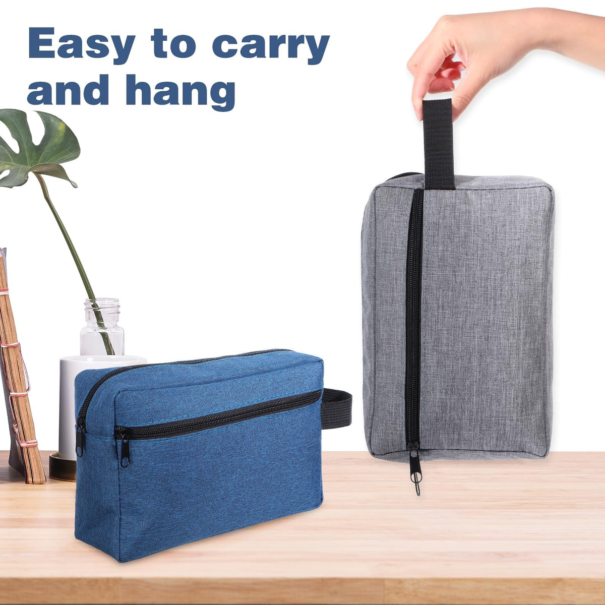 Waterproof Travel Toiletry Bag Set with Handles - 12 pcs Organizer for Men Women
