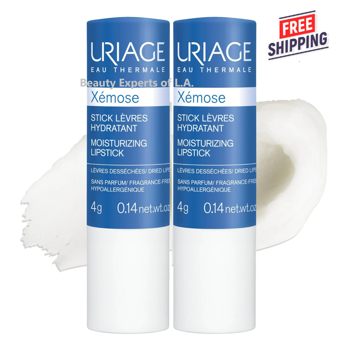 Moisturizing Lip Balm Stick with Shea & Hyaluronic Acid - 4 Pack