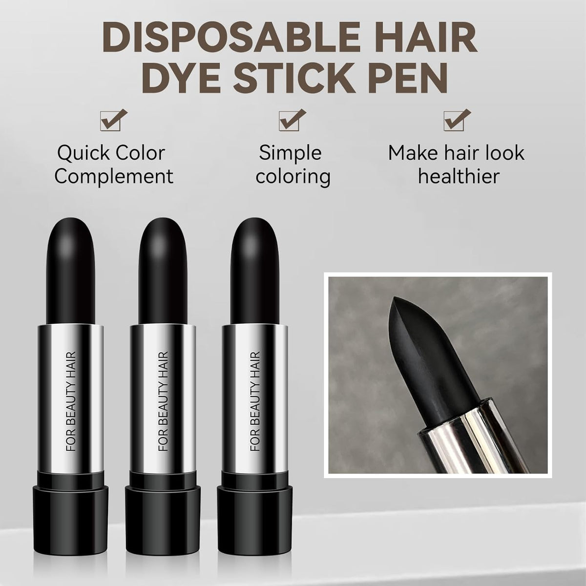 Black Hair Color Touch-Up Stick - 3 Pack