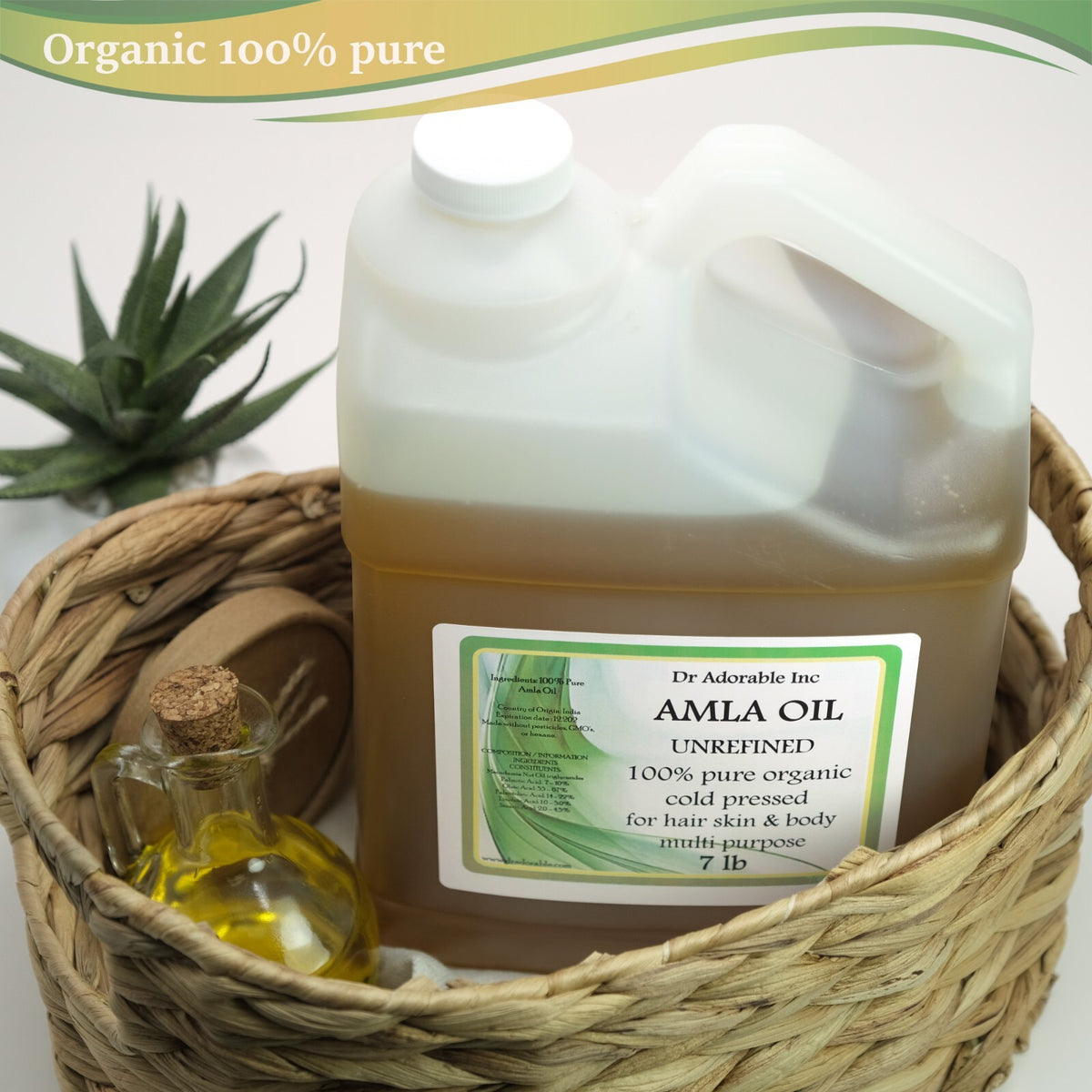 Organic Amla Oil Cold Pressed Virgin Hair & Skin Care - 1 Gallon