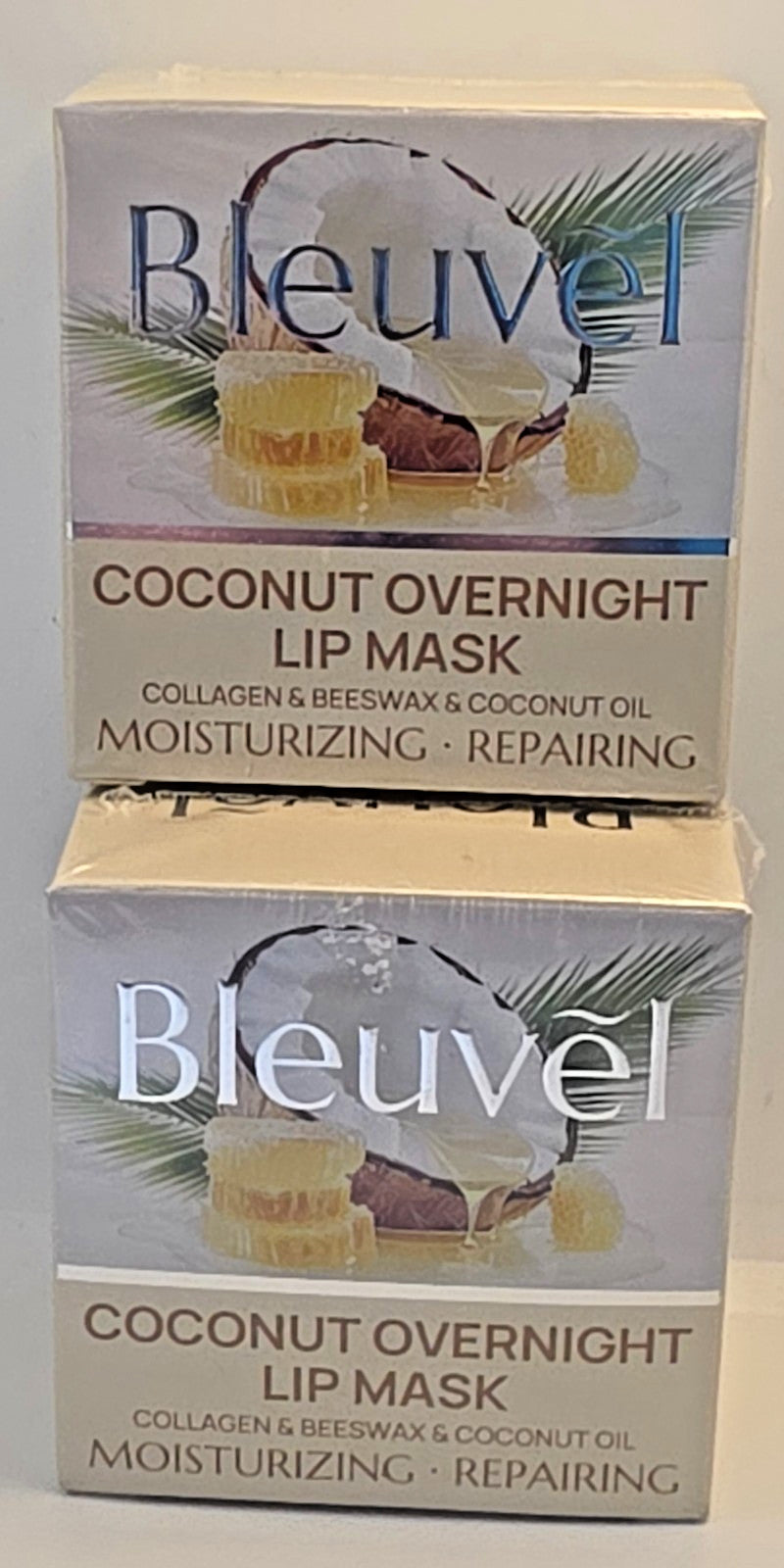 Overnight Lip Mask with Coconut Oil Collagen Beeswax 2-Pack