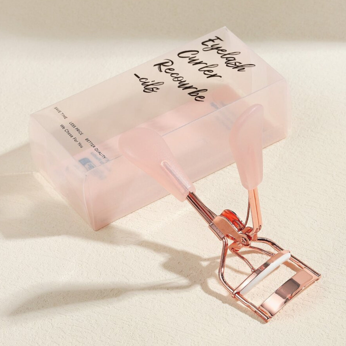 Eyelash Curler with Pink Handle - Rose Gold Lash Lift Tool for Perfect Curl