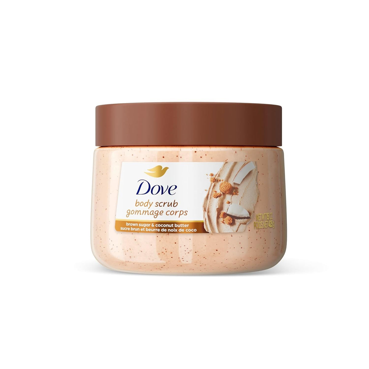 Dove Brown Sugar and Coconut Butter Body Scrub Exfoliates Deeply 15 oz