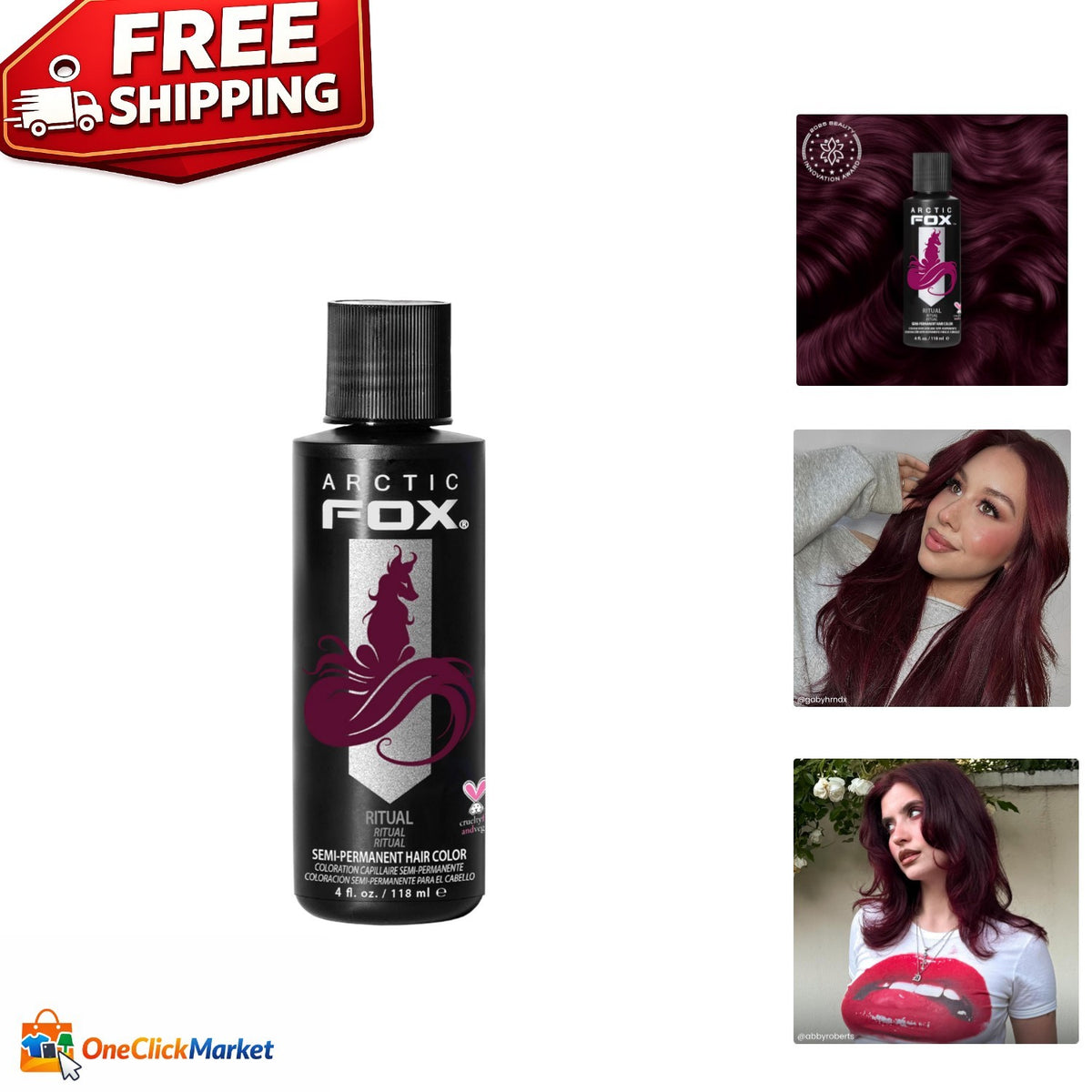 Burgundy Semi-Permanent Hair Dye - Conditioning Formula, 4 fl oz