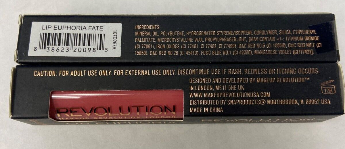 Lip Gloss Twin Pack - Revolution Lip Euphoria Fate 0.23 fl oz / 7 ml