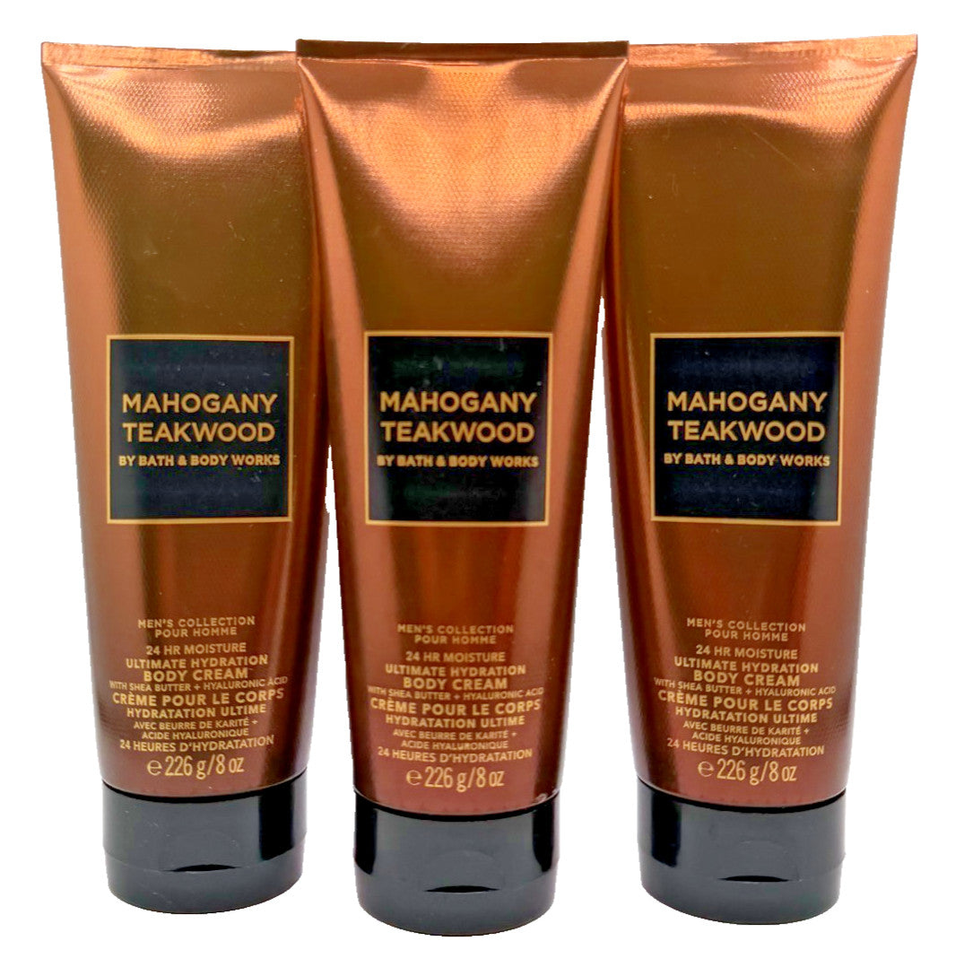 Mahogany Teakwood Body Cream Lot of 3 - 8 oz each