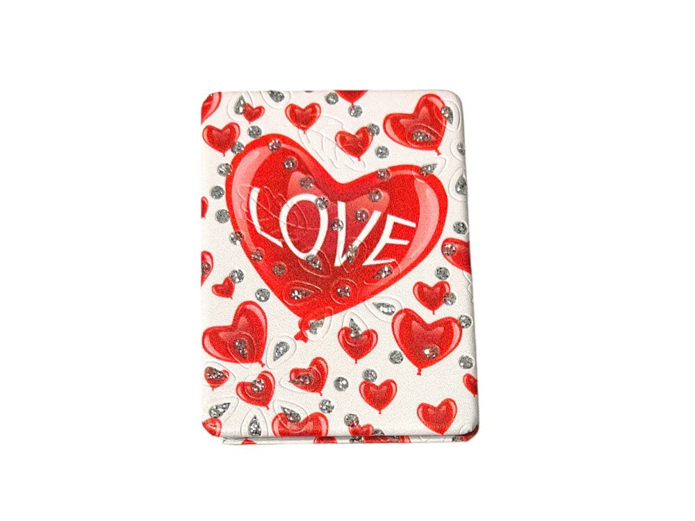 Double Compact Mirror with Crystal Stones - Travel Makeup Mirror Gift