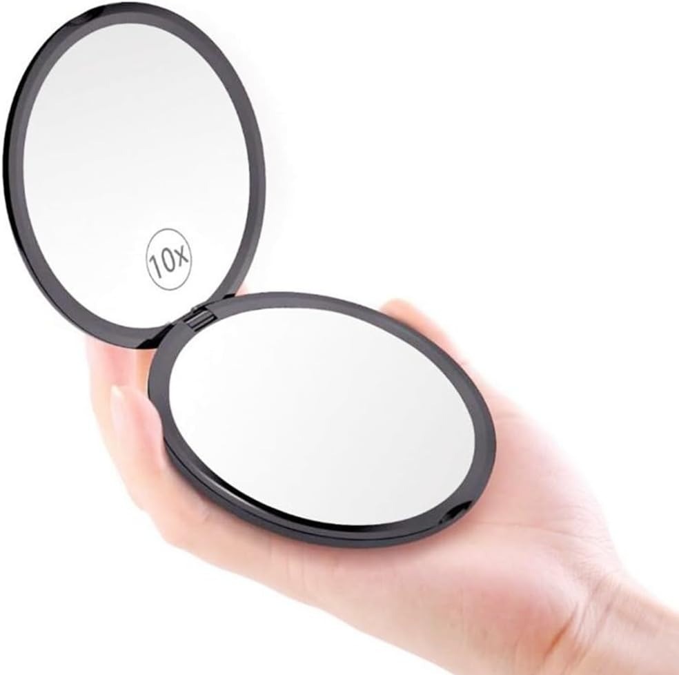 Magnifying Compact Mirror for Purse - 1x/10x Travel Makeup Mirror