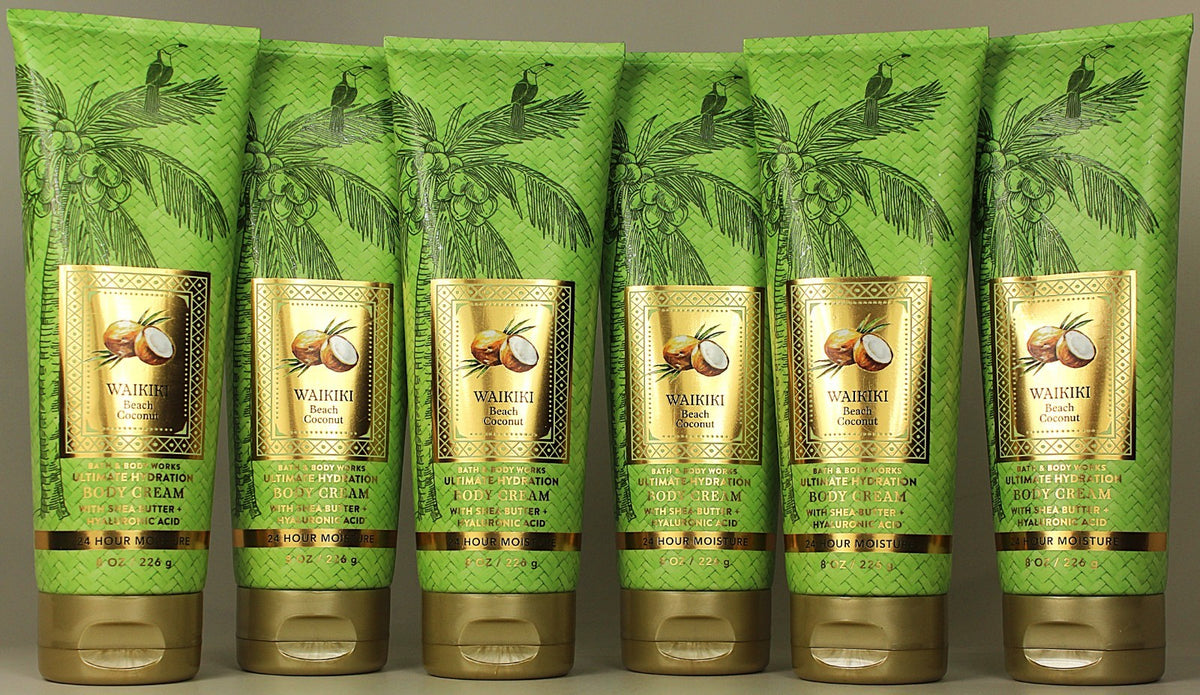 Waikiki Beach Coconut Body Cream Lotion 8oz - 6 Pack