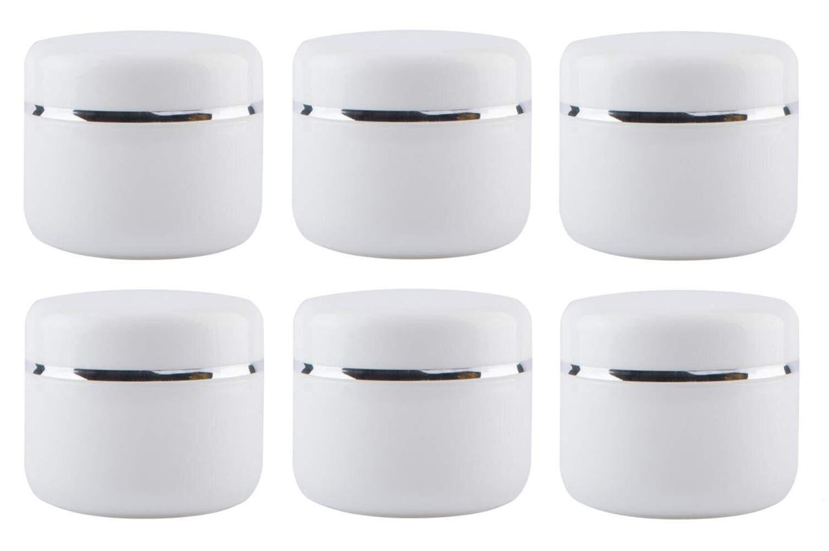 6 Pack 8oz Plastic Cosmetic Jars with Lids & Liners for Skincare & Makeup