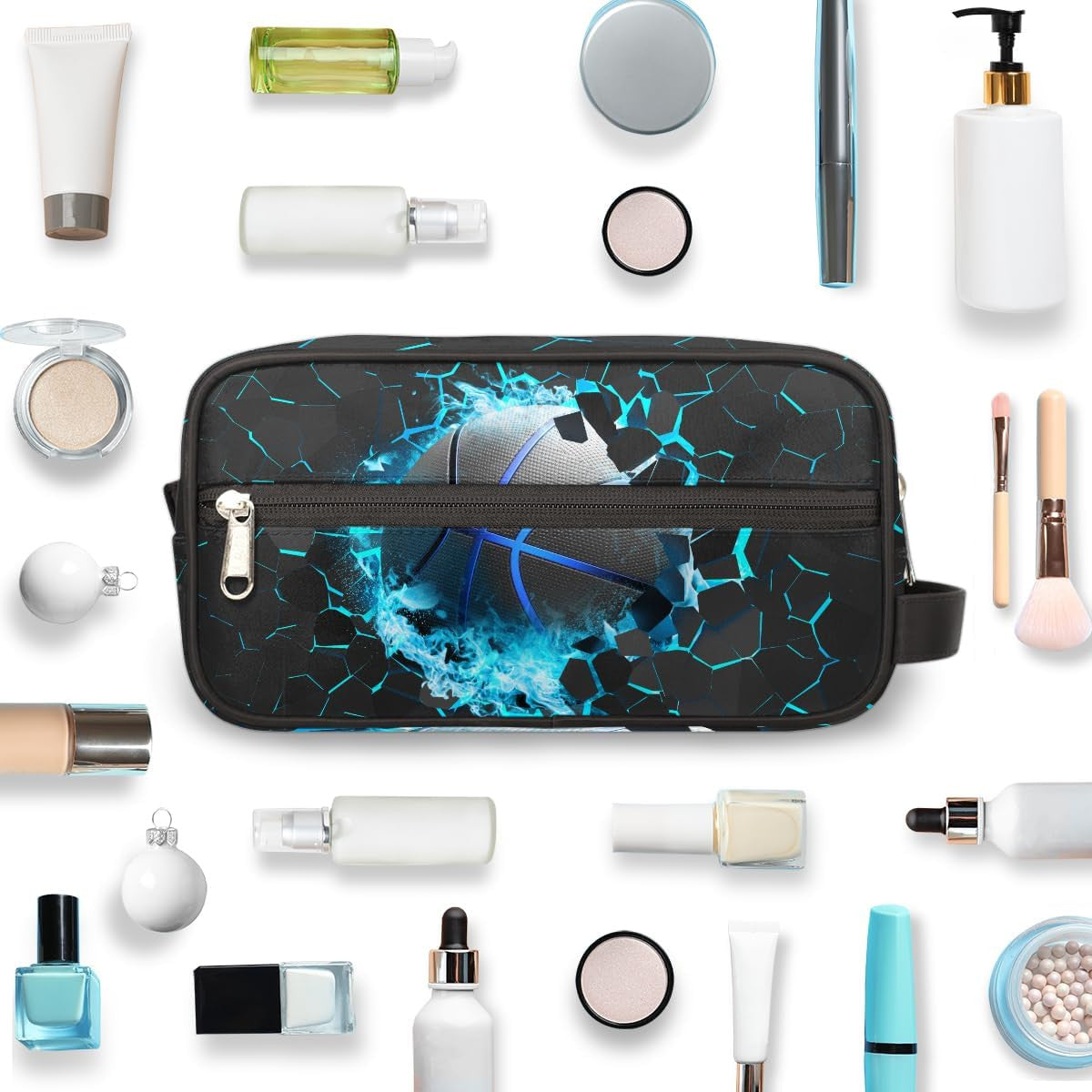 Kids Travel Toiletry Bag - Waterproof Hanging Cosmetic Organizer for Boys