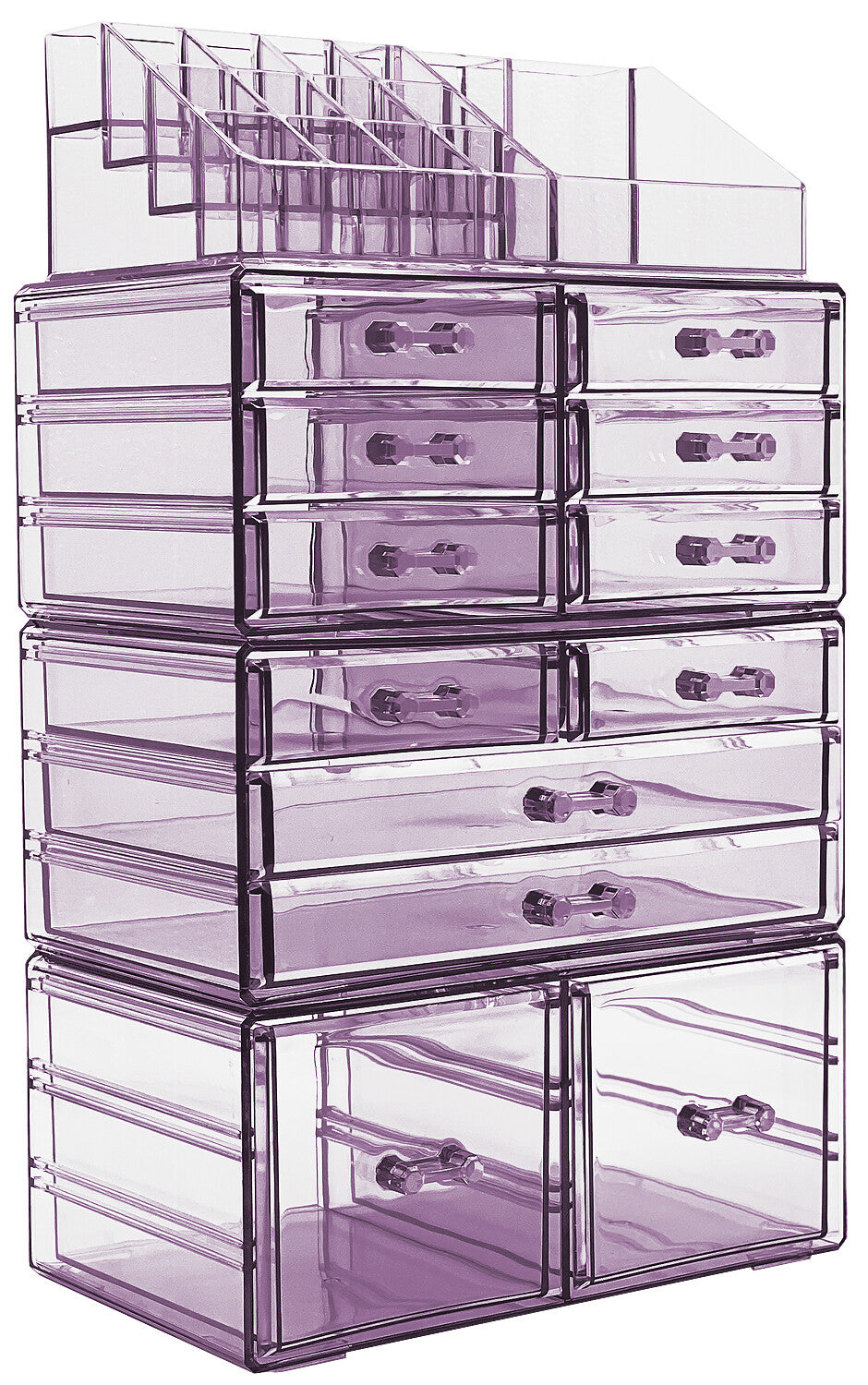 Large Acrylic Makeup Organizer with 12 Drawers & 16 Compartments – Stylish Storage