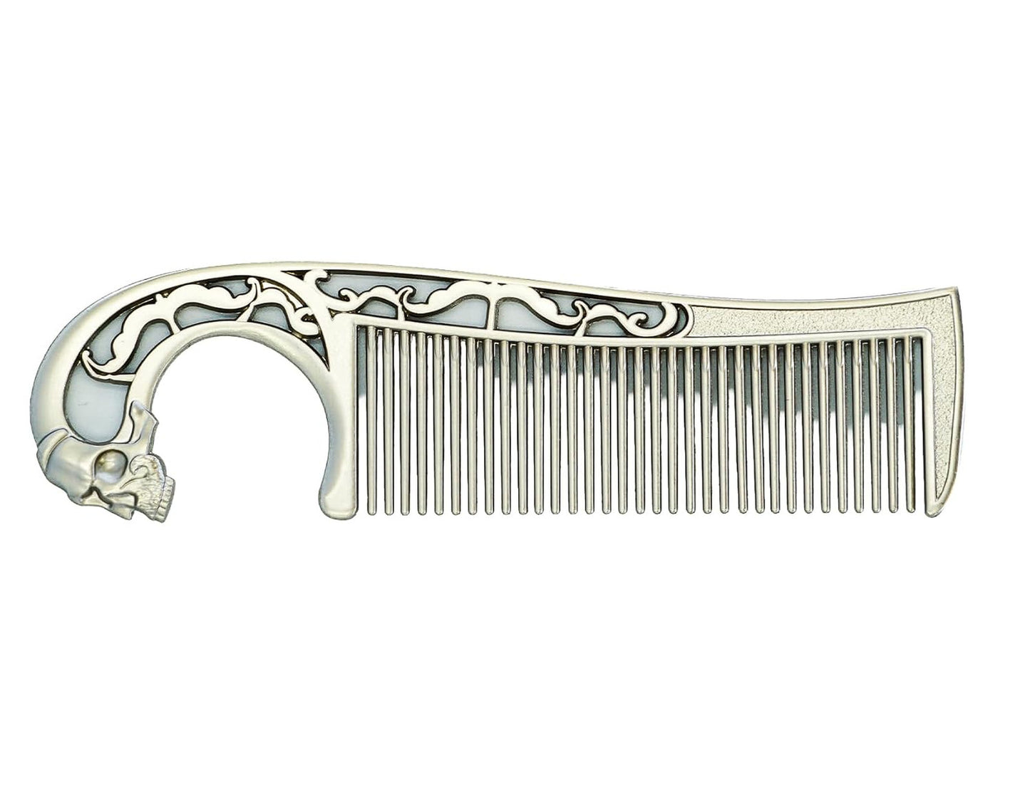 Stainless Steel Mustache Comb Necklace Dual-Sided Grooming Tool for Men