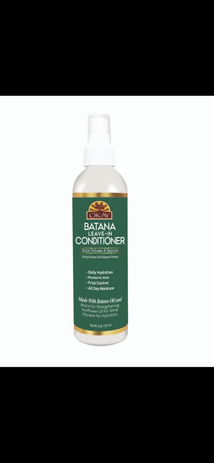 OKAY Batana Leave-In Hair Detangler Spray - Hydrating & Smoothing 8 oz