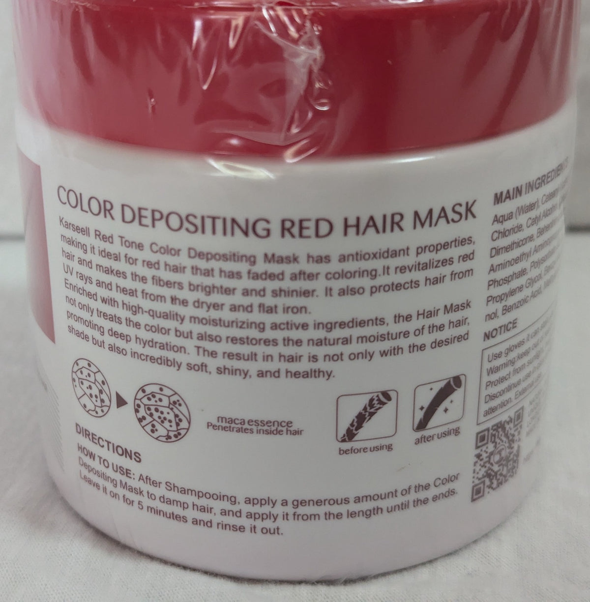 Color Depositing Red Hair Mask & Conditioner 16.9 oz for Vibrant Hair