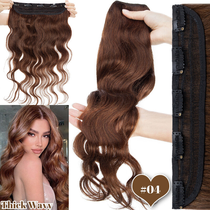 Clip-In Hair Extensions 100% Remy Human Hair Full Head Thick One Piece