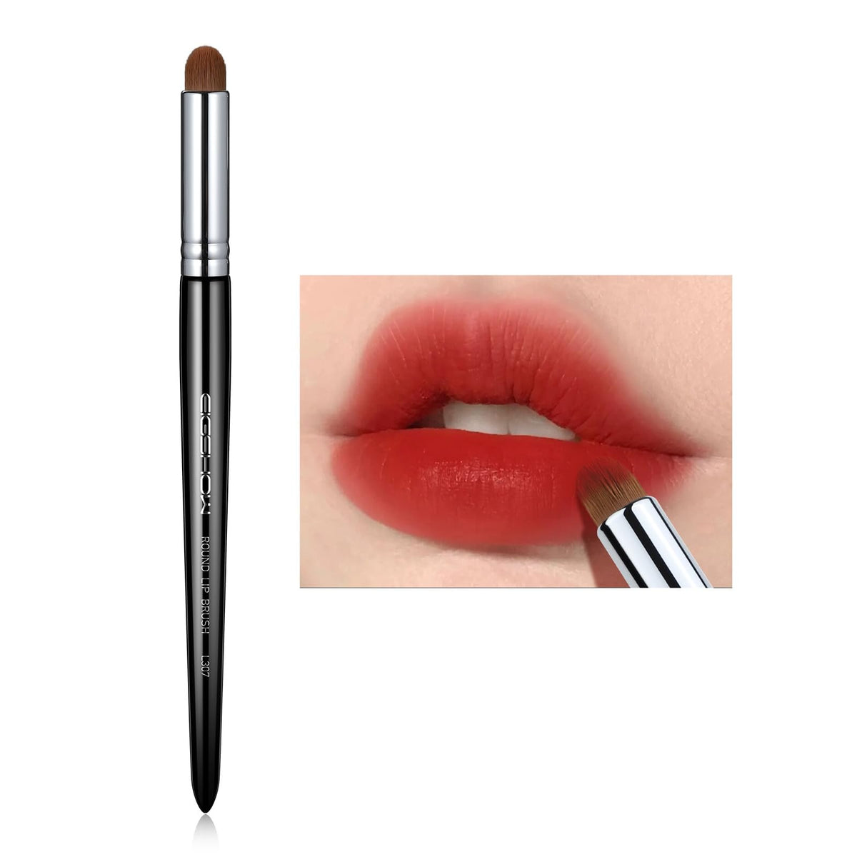 Lip Brush for Lip Gloss and Lipstick - Precise Makeup Applicator, Black