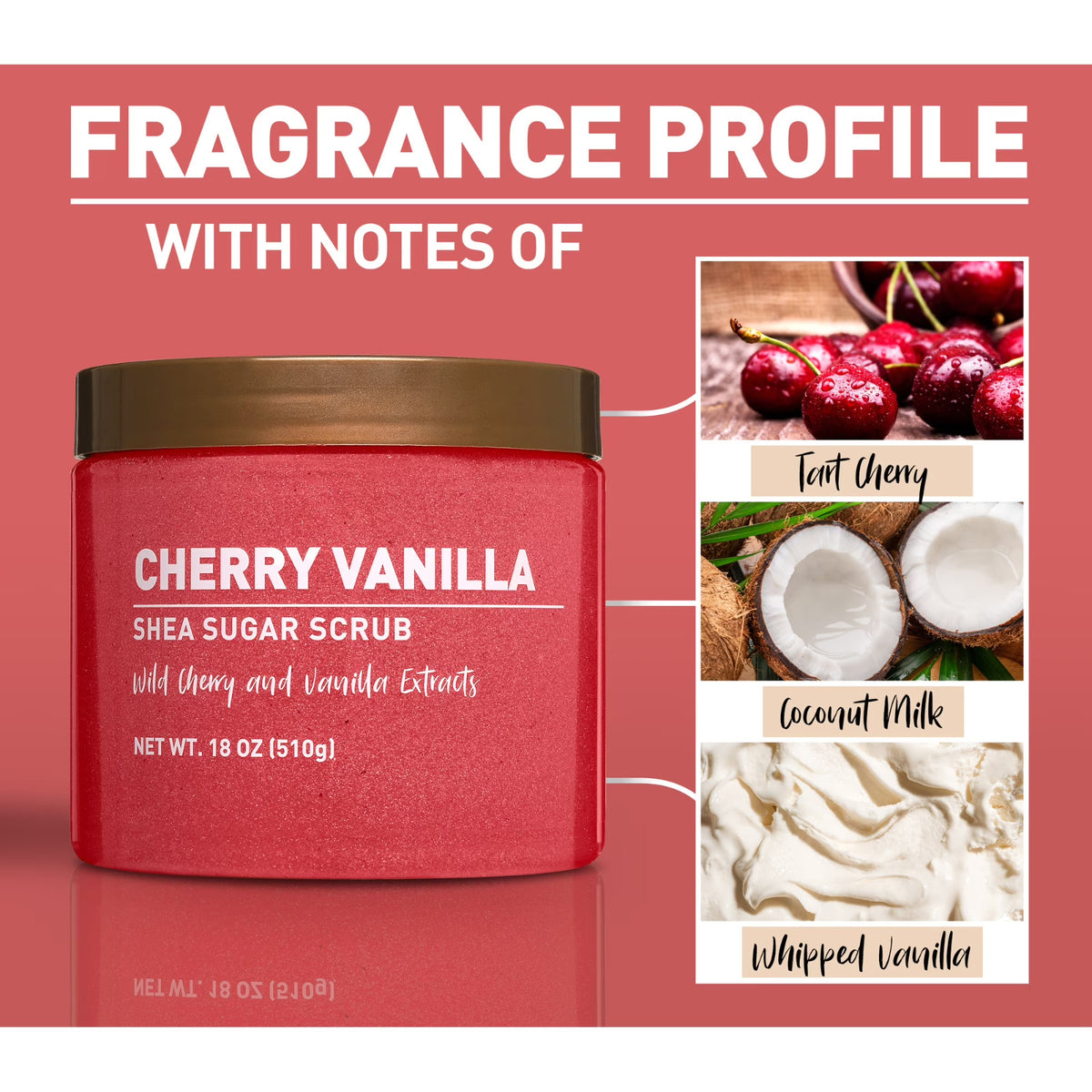 Equate Cherry Vanilla Sugar Body Scrub, 18 oz - FREE SHIPPING