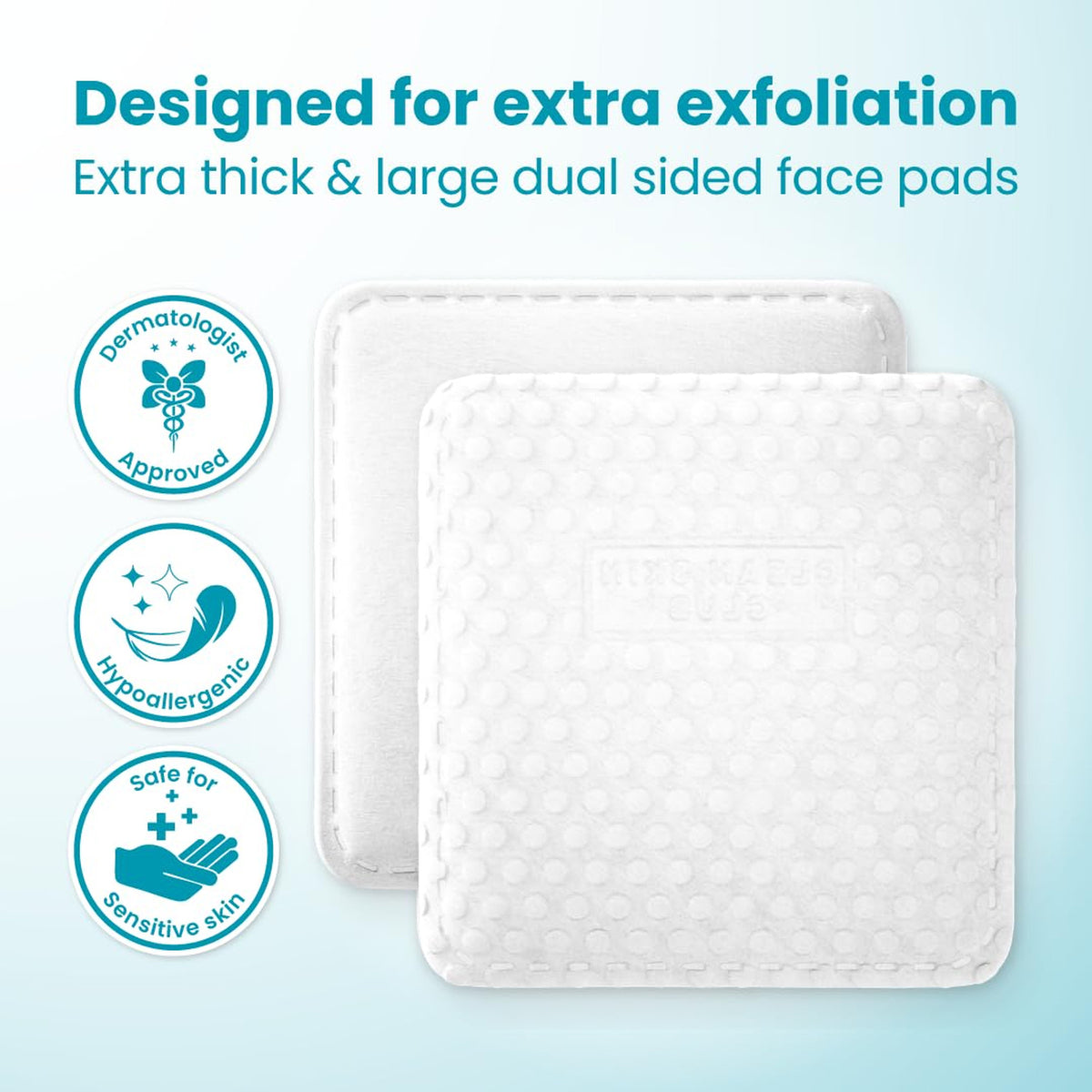 Extra Large Dual-Sided Blemish Control Face Pads for Sensitive Skin